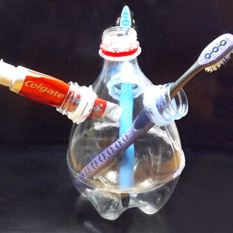 12 plastic bottle toothbrush holder 8