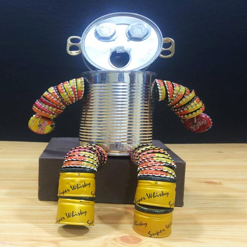 miniature robot from cans 16