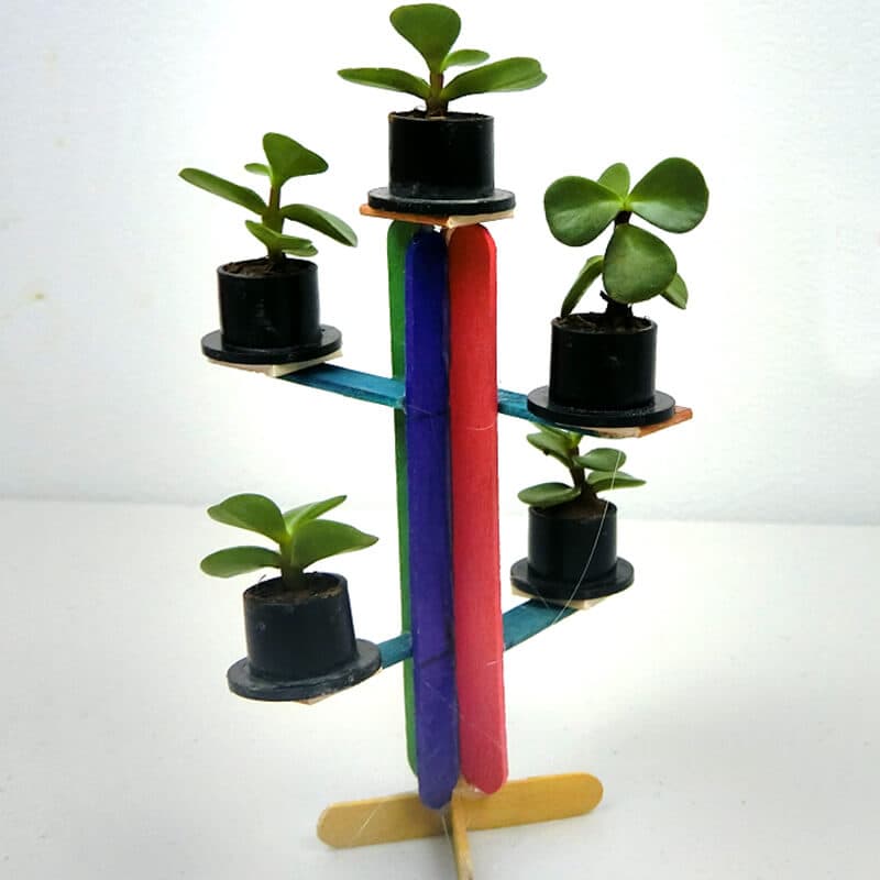 popsicle stick flower shelf 9