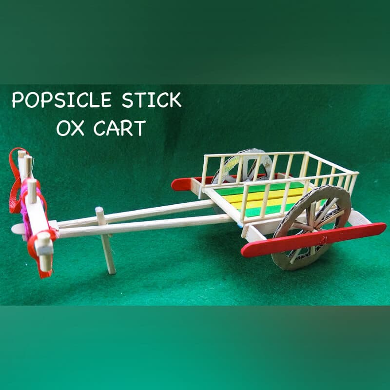 popsicle stick ox cart 14