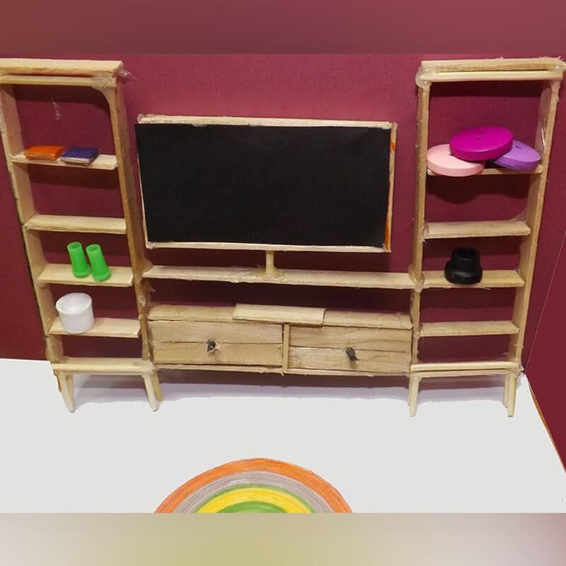 popsicle stick tv set dollhouse 30