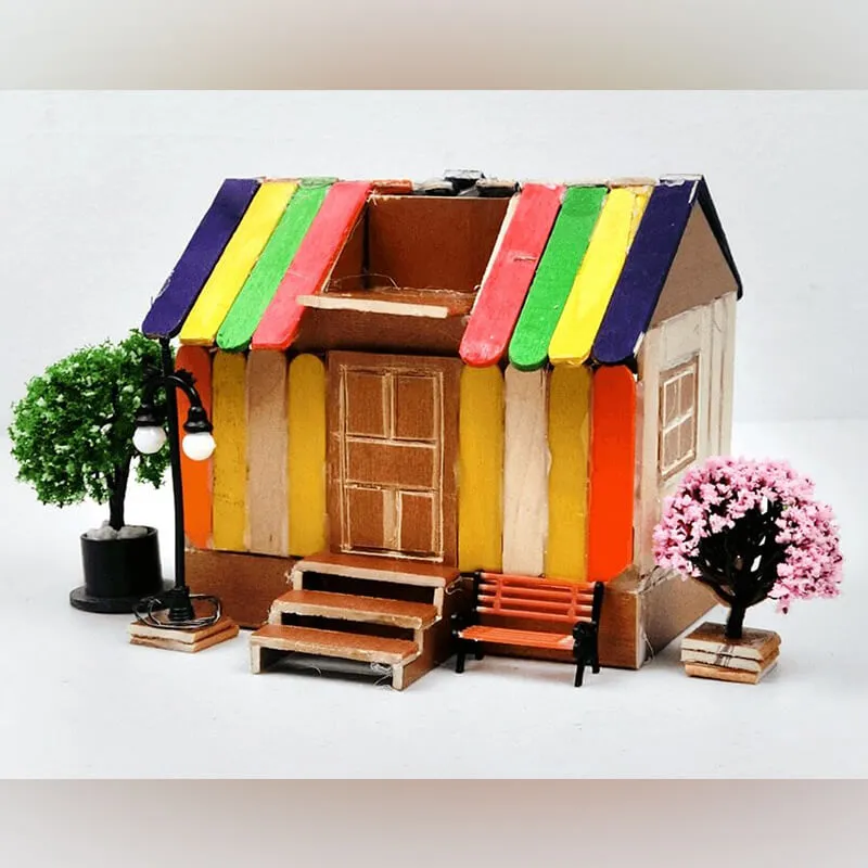 popsicle stick fairy house 19