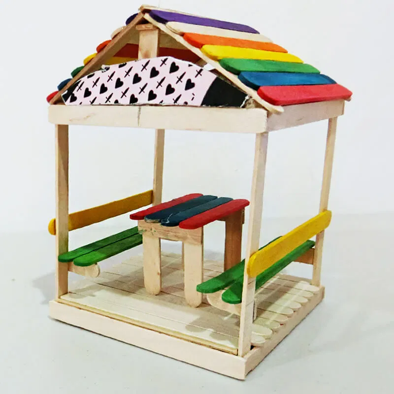 15 popsicle stick hut 11