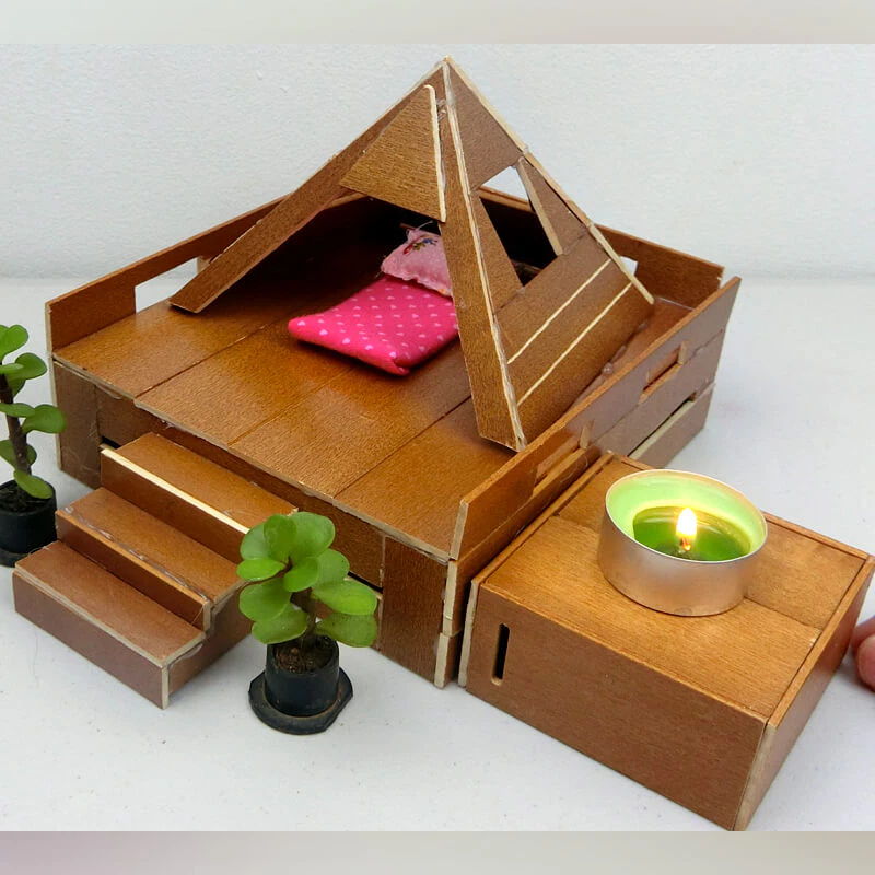 17 miniature wooden bed 8