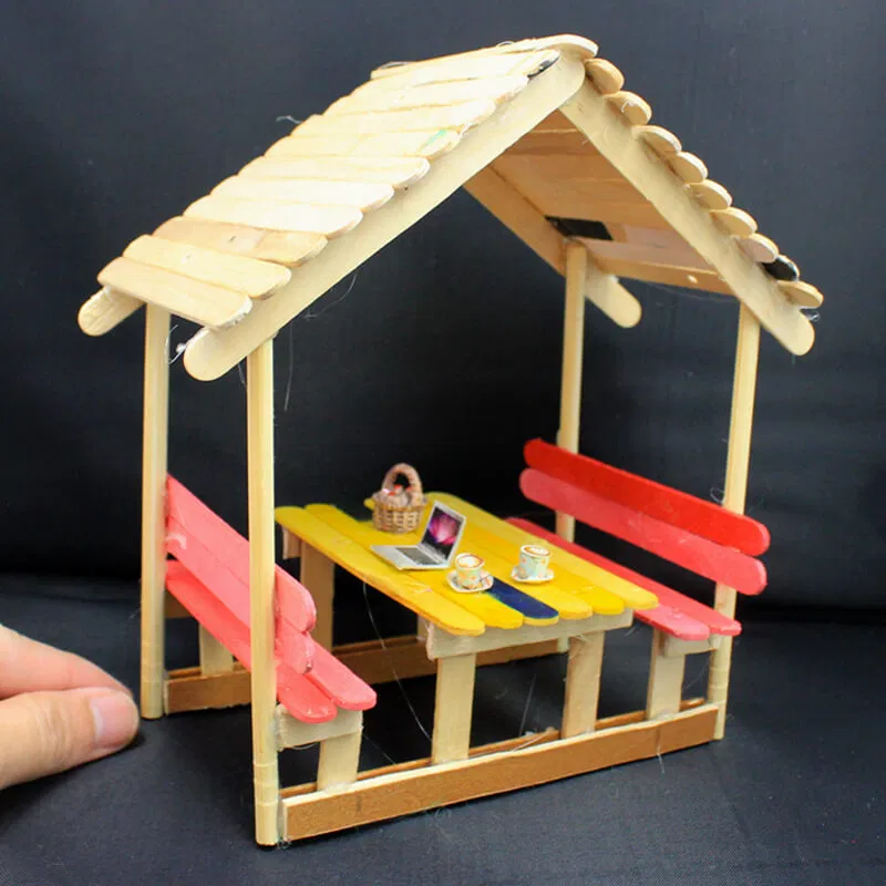 17 popsicle stick hut 13