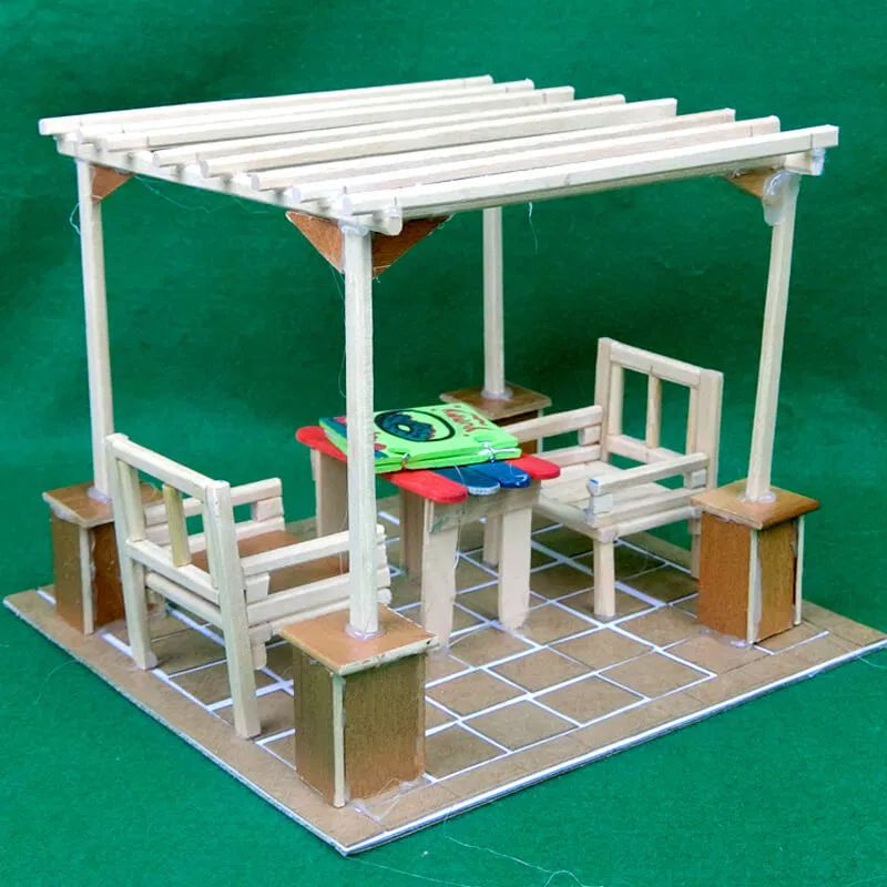 18 wooden hut from chopstick 26