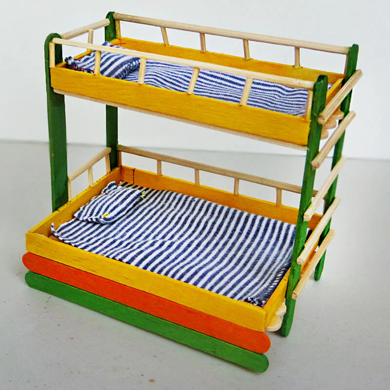 21 popsicle stick miniature bunkbed 20