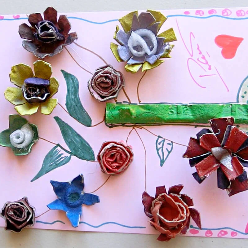 egg carton flower 3